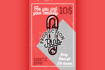 Color vintage pins production banner