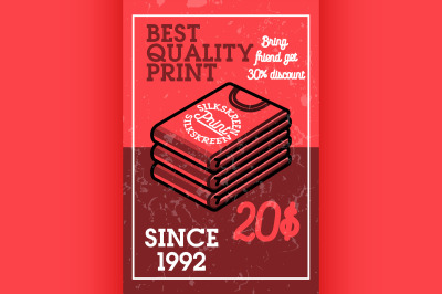 Color vintage silkskreen print banner