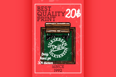 Color vintage silkskreen print banner