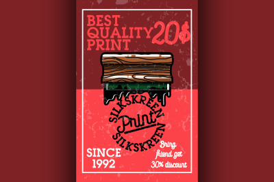 Color vintage silkskreen print banner