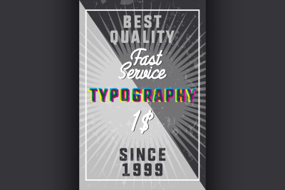 Color vintage typography banner