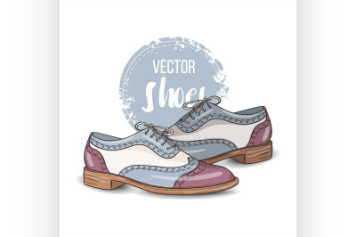 Fashion vector color womens shoes.