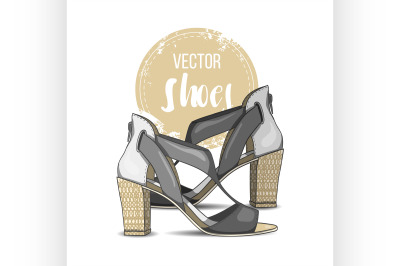 Fashionvector color womens shoes.