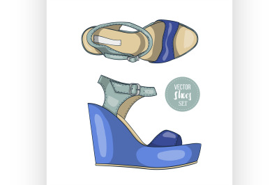 Fashionvector color womens shoes.