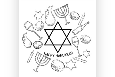 Happy Hanukkah holiday greeting background