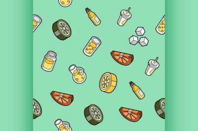 Lemonade flat outline isometric pattern