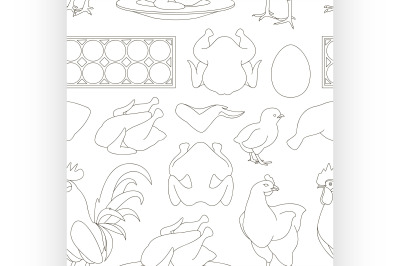 Chicken icons pattern