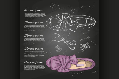 Fashion vector sketch womens shoes.