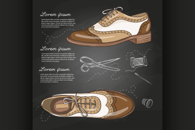 Fashion vector sketch womens shoes.