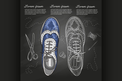 Fashion vector sketch womens shoes.