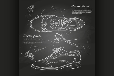 Fashion vector sketch womens shoes.