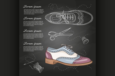 Fashion vector sketch womens shoes.