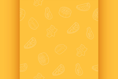 Fruit outline isometric pattern