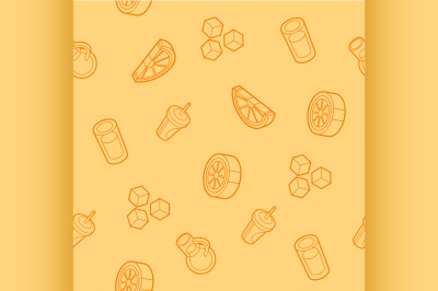 Lemonade outline isometric pattern