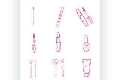 Hand drawn makeup icons