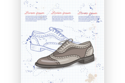 Fashion vector sketch womens shoes.