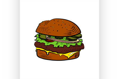 Color Sketch cheeseburger