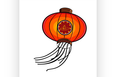 Color Sketch Chinese red lanterns