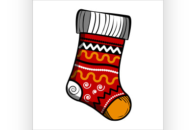 Color Sketch Christmas sock