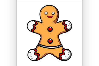 Color Sketch gingerbread Man