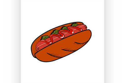 Color Sketch Hot-Dog