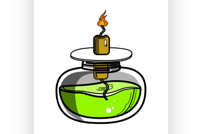 Color sketch of spirit lamp chemical burner