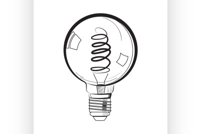 Incandescent light bulb sketch