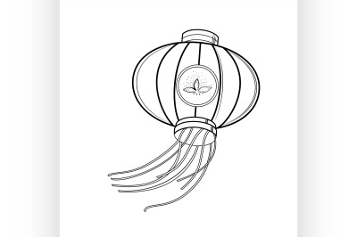 Sketch Chinese red lanterns