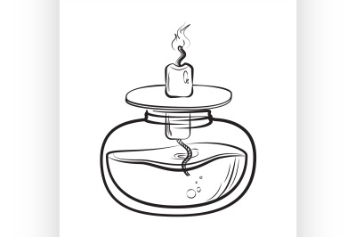 Sketch of spirit lamp chemical burner