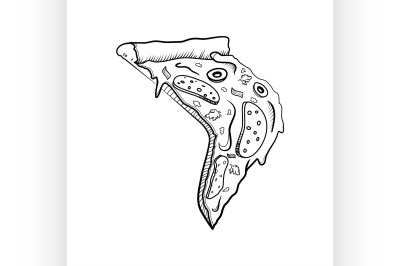 Sketch Piece of pizza