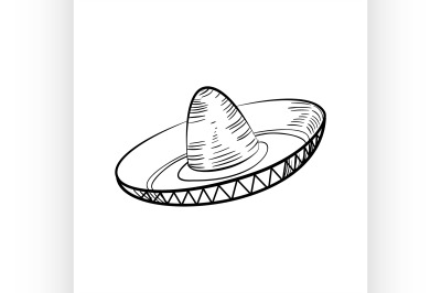 Traditional Mexican Sketch sombrero