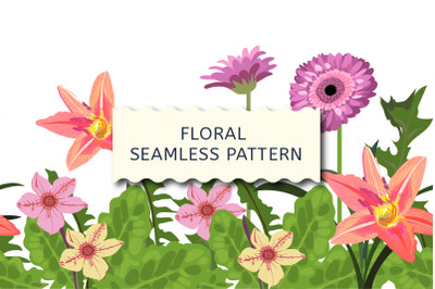 Floral seamless border