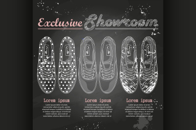 Fashion vector sketch womens shoes.