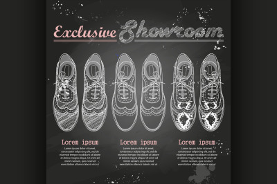 Fashion vector sketch womens shoes.