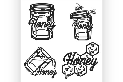 Vintage honey emblems