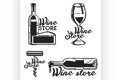 Vintage wine store emblems