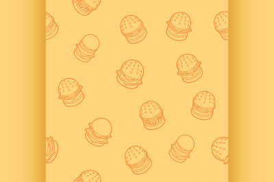 Burgers outline isometric pattern