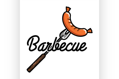Color vintage barbecue emblem