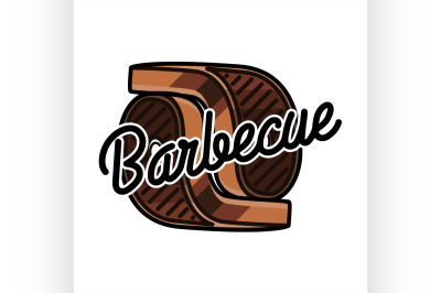 Color vintage barbecue emblem