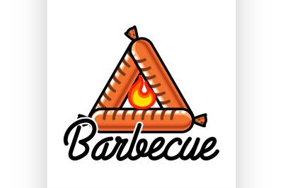 Color vintage barbecue emblem