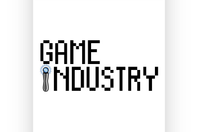 Color vintage game industry emblem