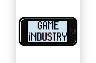 Color vintage game industry emblem