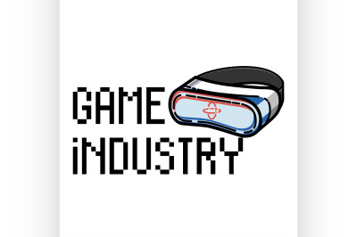 Color vintage game industry emblem