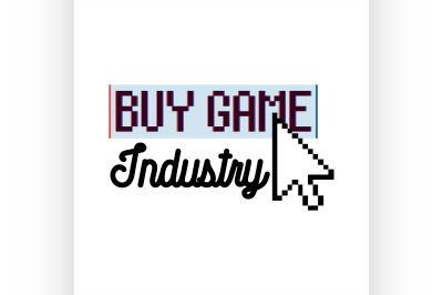 Color vintage game industry emblem