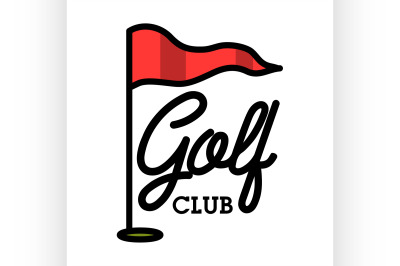 Color vintage golf club emblem