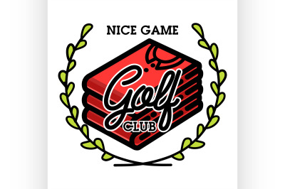 Color vintage golf club emblem