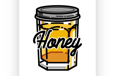 Color vintage honey emblem