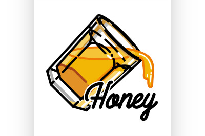 Color vintage honey emblem