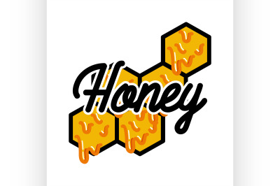 Color vintage honey emblem