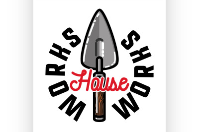 Color vintage house works emblem